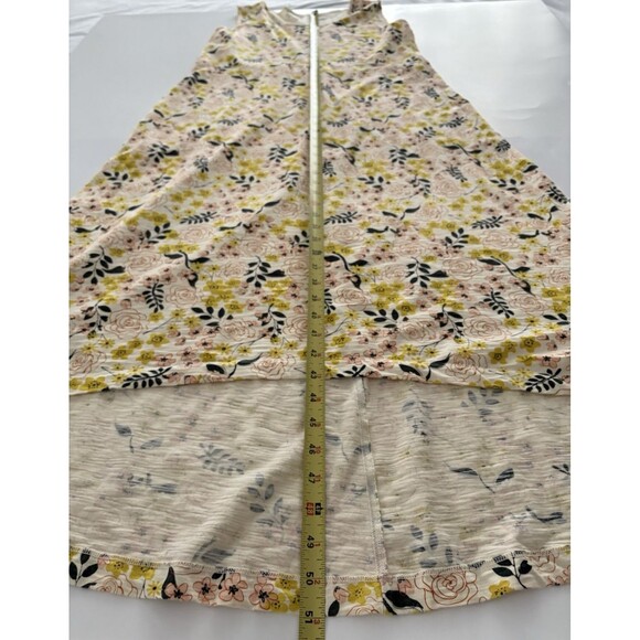 Duluth Trading Co Maxi Dress Womens L Yellow Floral Prairie To ‘n’ Flow High Low - Picture 8 of 15